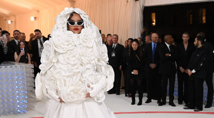 Rihanna at The Metropolitan Museum of Art's Costume Institute Benefit, celebrating the opening of the Karl Lagerfeld: A Line of Beauty exhibition in May 2023
