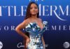 Halle Bailey at "The Little Mermaid" world premiere in May 2023